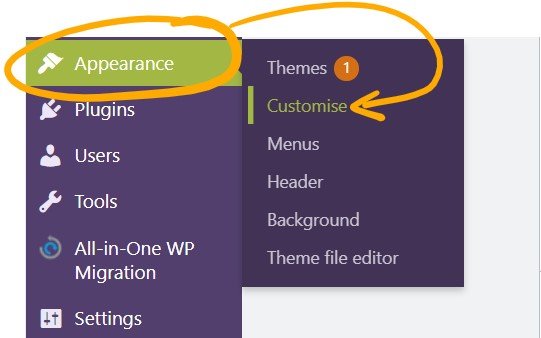 Step 1 - Appearance - Customise